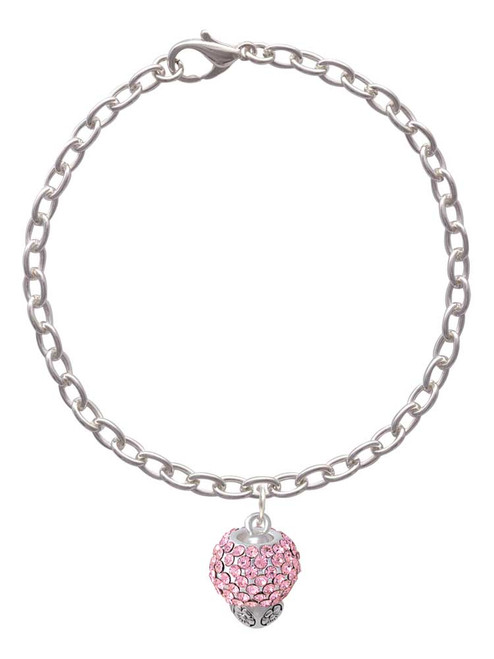Pink Crystal Sparkle Spinner Charm Bracelet