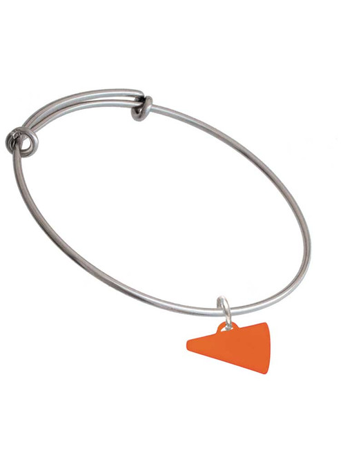 Acrylic 3/4" Orange Megaphone Charm Bangle Bracelet