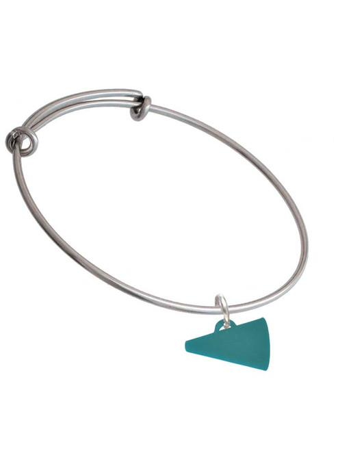 Acrylic 3/4" Teal Megaphone Charm Bangle Bracelet