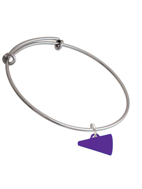 Acrylic 3/4" Purple Megaphone Charm Bangle Bracelet