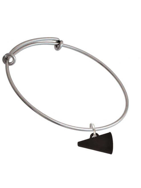 Acrylic 3/4" Black Megaphone Charm Bangle Bracelet