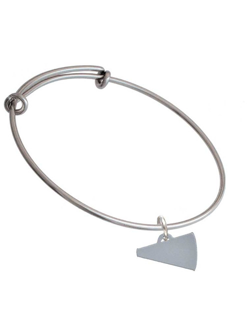 Acrylic 3/4" Silver Tone Megaphone Charm Bangle Bracelet