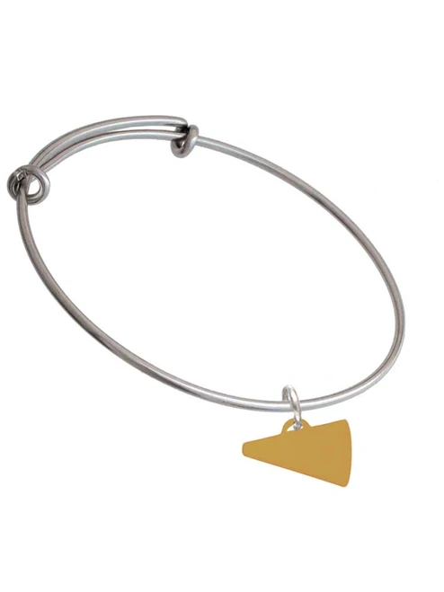 Acrylic 3/4" Gold Tone Megaphone Charm Bangle Bracelet