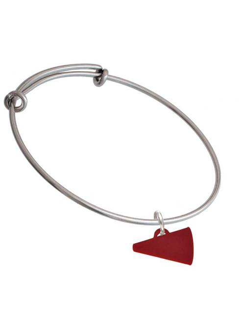Acrylic 3/4" Maroon Megaphone Charm Bangle Bracelet