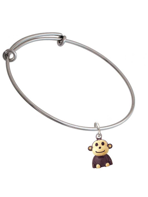 Resin Monkey Charm Bangle Bracelet