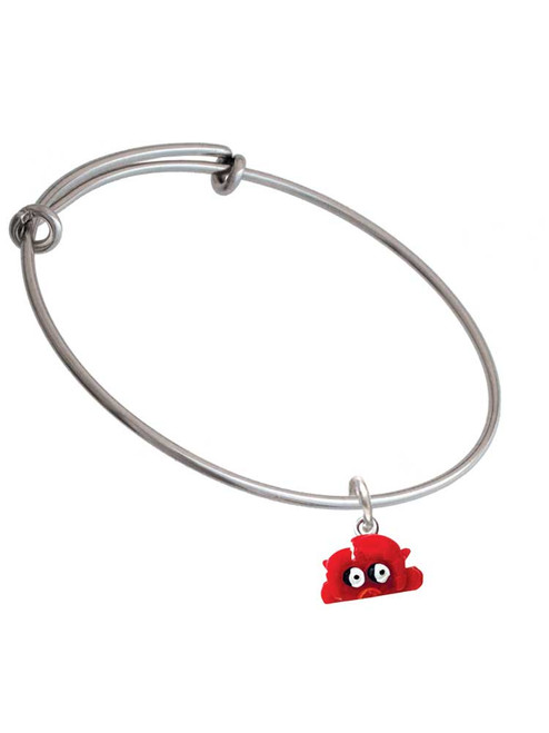 Resin Red Crab Charm Bangle Bracelet