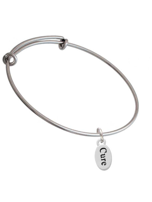Cure in oval Charm Bangle Bracelet