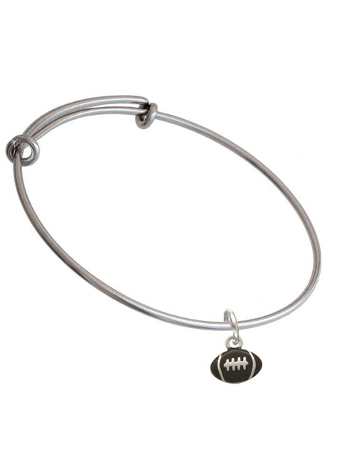Mini Enamel Football Charm Bangle Bracelet
