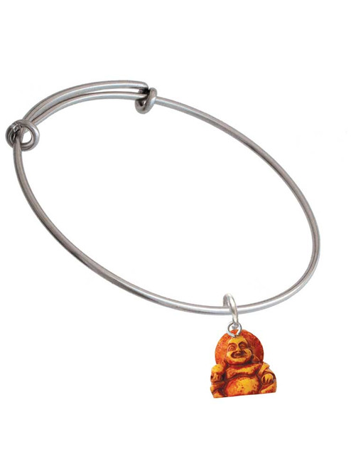Resin Laughing Buddha Charm Bangle Bracelet