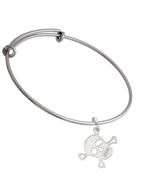 Acrylic Small Mirror Skull Charm Bangle Bracelet