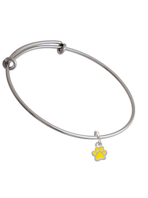 Mini Translucent Yellow Paw Charm Bangle Bracelet
