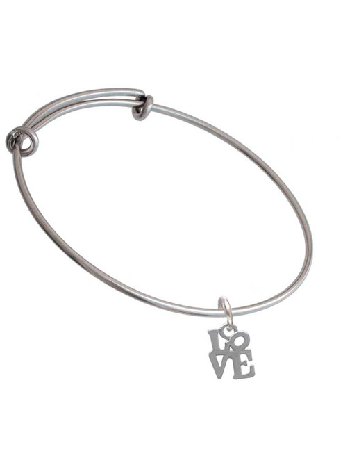 Mini Love in Square Charm Bangle Bracelet