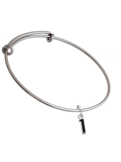 Black Number - 1 Charm Bangle Bracelet