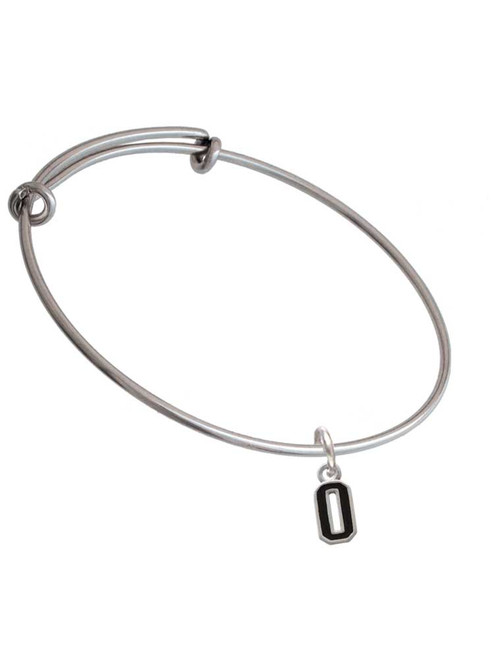 Black Number - 0 Charm Bangle Bracelet