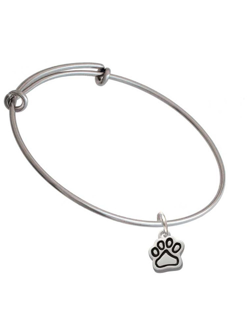 Small Paw Charm Bangle Bracelet