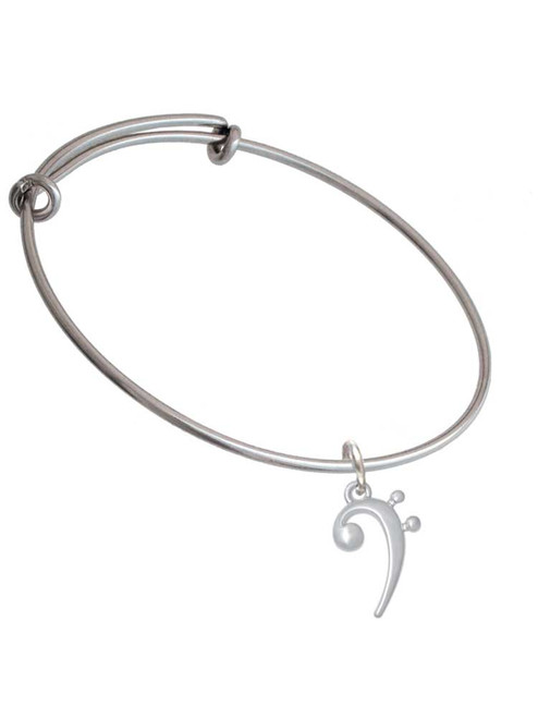 Bass Clef Charm Bangle Bracelet