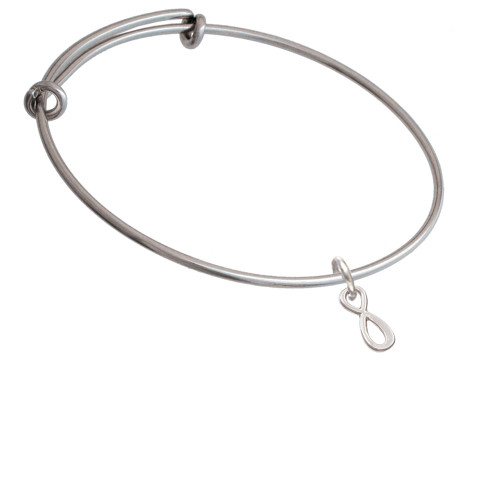 Small Elegant Infinity Sign Charm Bangle Bracelet