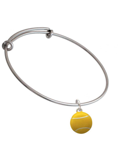 Large Tennis Ball Charm Bangle Bracelet