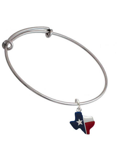 Red and Blue Texas Charm Bangle Bracelet