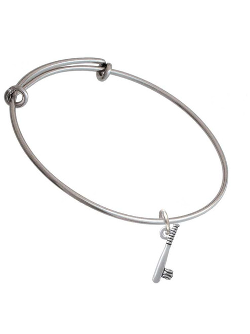 Bat and Ball Charm Bangle Bracelet