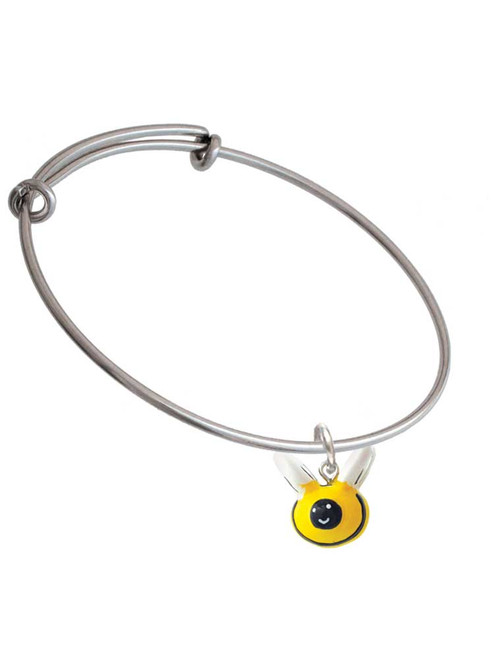 Resin Bumble Bee Charm Bangle Bracelet