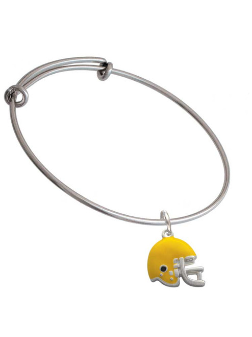 Small Yellow Football Helmet Charm Bangle Bracelet