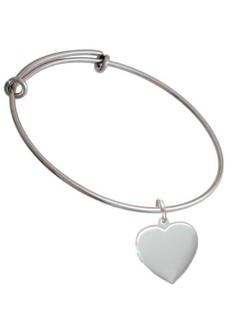 Heart Locket Charm Bangle Bracelet