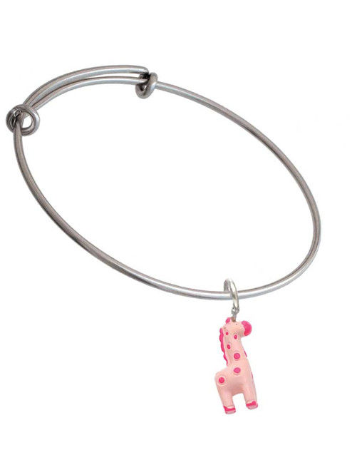 Resin Pink Geronimo the Giraffe Charm Bangle Bracelet