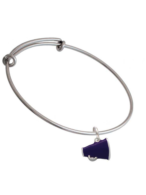 Small Purple Megaphone Charm Bangle Bracelet