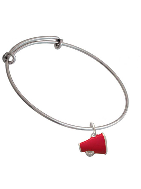 Small Red Megaphone Charm Bangle Bracelet