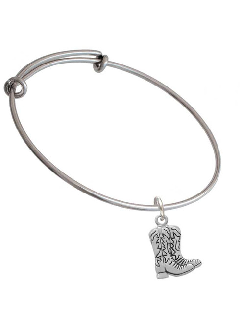 Cowboy Boots Charm Bangle Bracelet