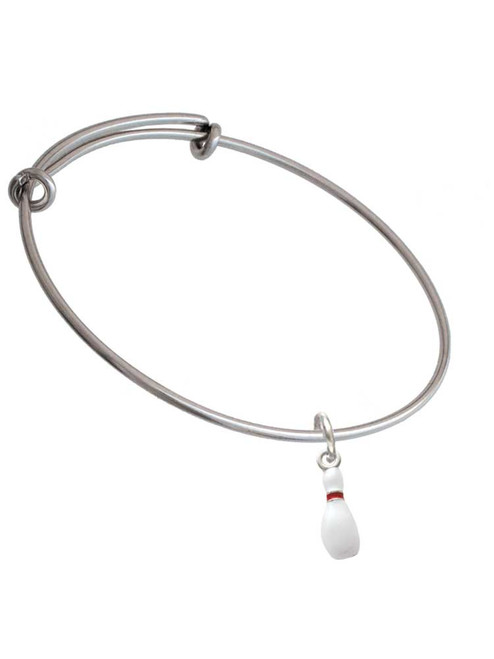 Bowling Pin Charm Bangle Bracelet