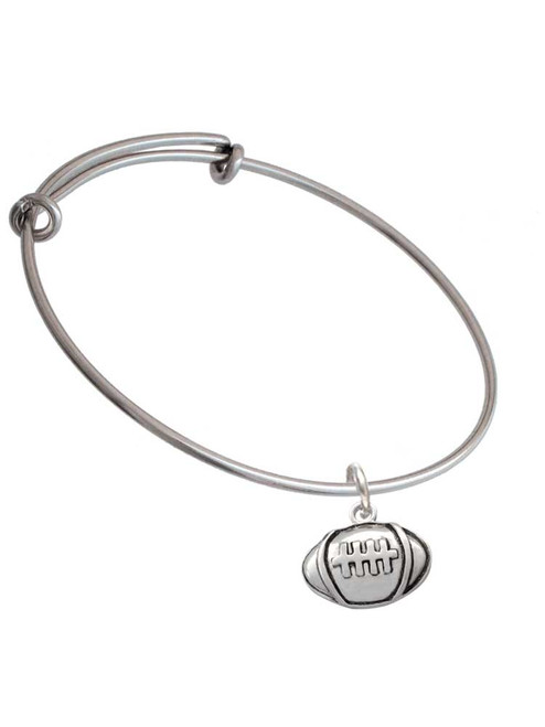 Large Football Charm Bangle Bracelet