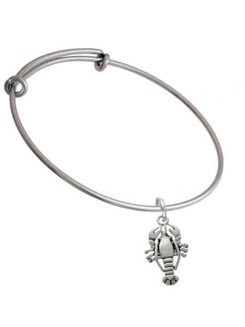 Antiqued Lobster Charm Bangle Bracelet