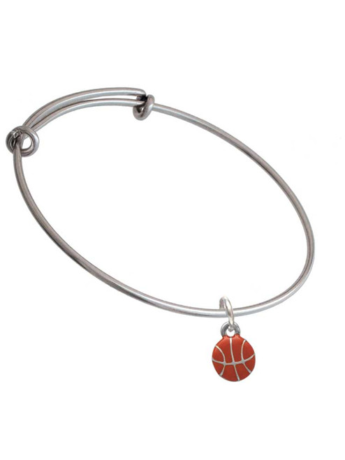 Mini Basketball - Two Sided - Charm Bangle Bracelet