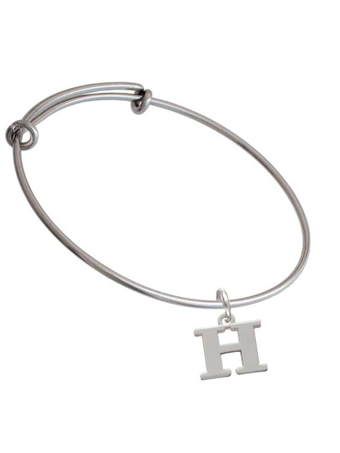 Large Greek Letter - Eta - Charm Bangle Bracelet