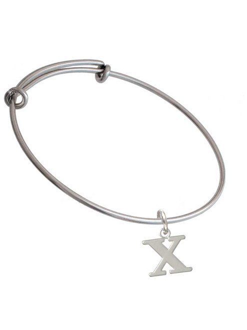 Large Greek Letter - Chi - Charm Bangle Bracelet