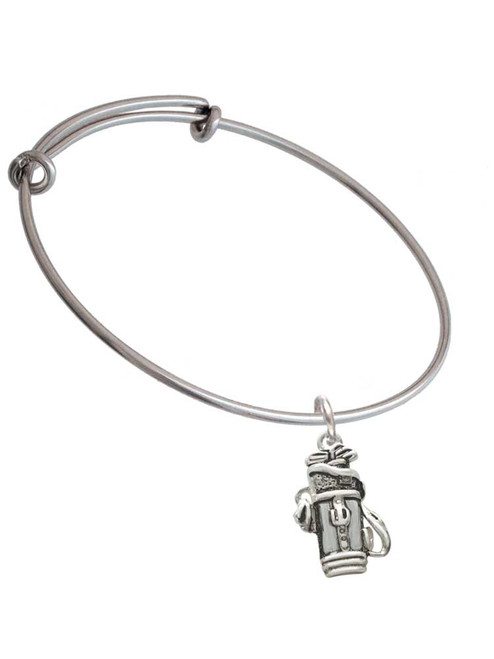 Golf Club Bag Charm Bangle Bracelet