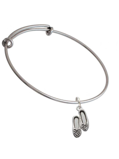Ballet Slippers Charm Bangle Bracelet