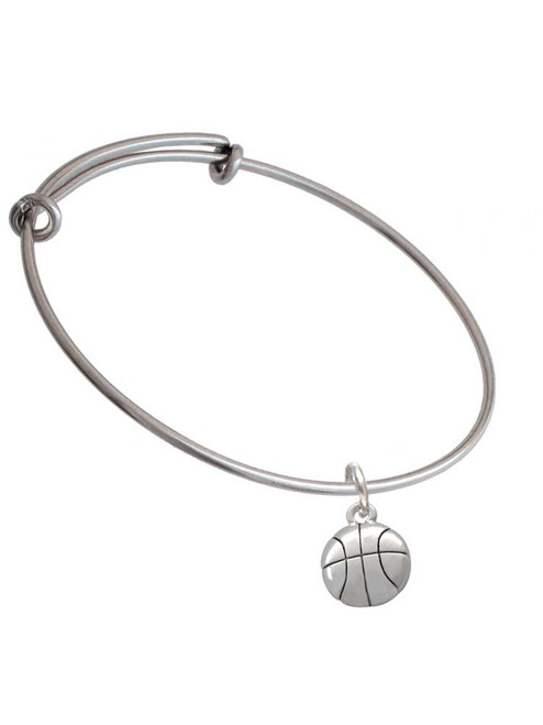 Large Basketball Charm Bangle Bracelet