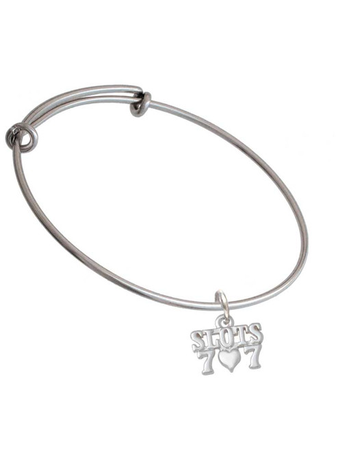 Slots with Heart and Lucky 7s Charm Bangle Bracelet