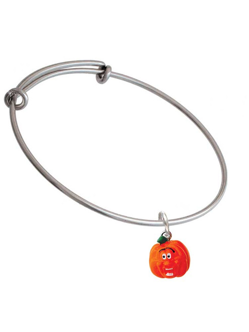 Resin Funny Ahh! Pumpkin Charm Bangle Bracelet