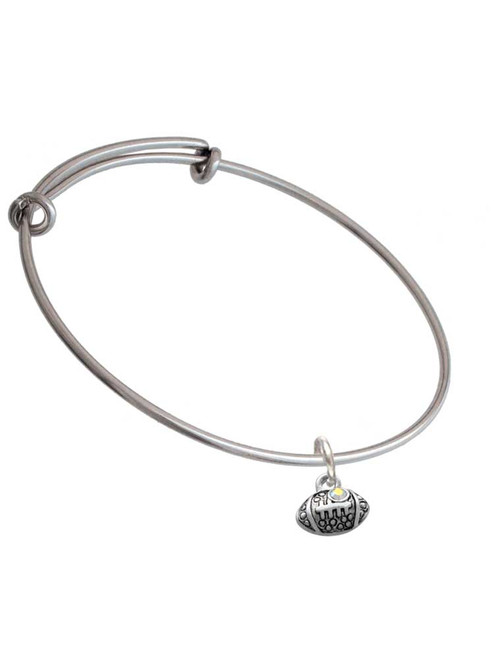 Mini Football with AB Crystal Charm Bangle Bracelet