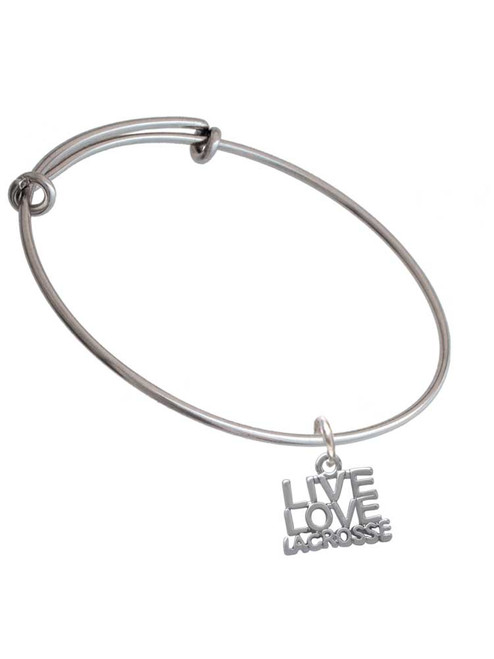 Live Love Lacrosse Charm Bangle Bracelet
