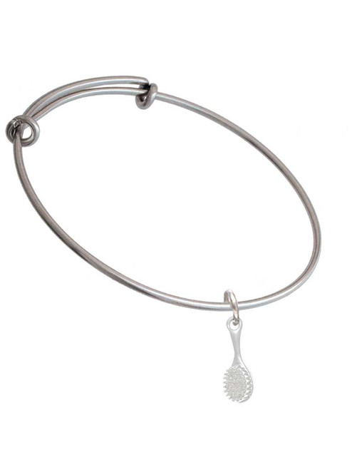 3-D Hair Brush Charm Bangle Bracelet
