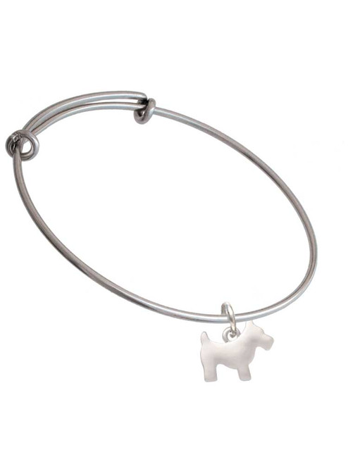Flat Scottie Dog Charm Bangle Bracelet