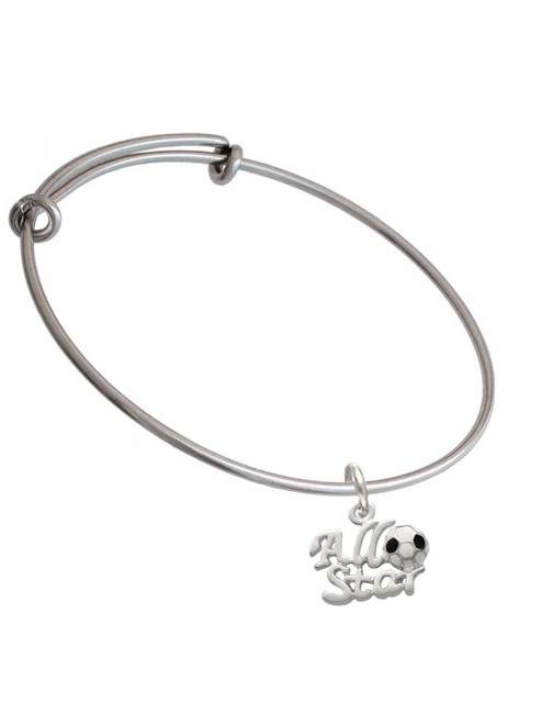 All Star - Soccer ball Charm Bangle Bracelet