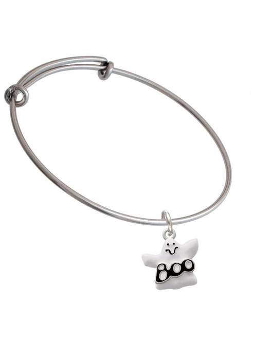 BOO Ghost Charm Bangle Bracelet