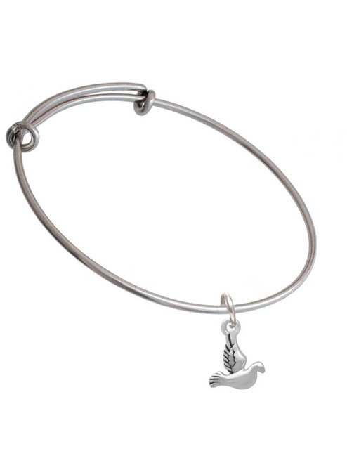 2-D Small Dove Charm Bangle Bracelet