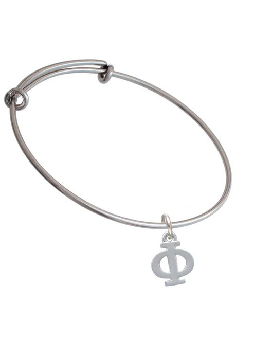 Large Greek Letter - Phi - Charm Bangle Bracelet